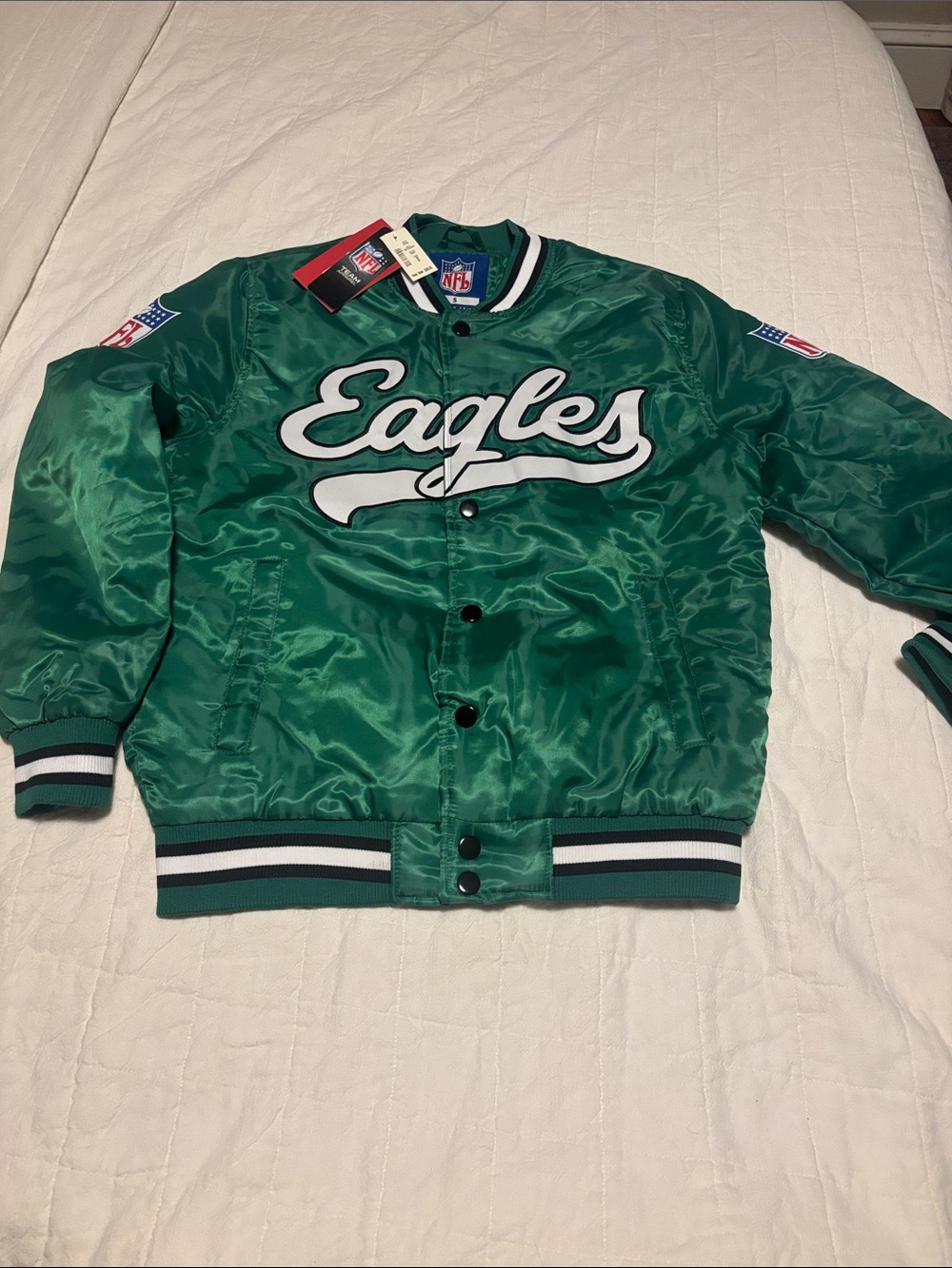NFL Philadelphia Eagles Green Satin Jacket